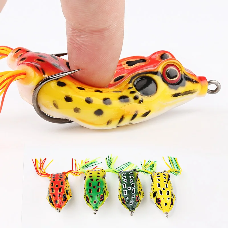 

2pcs 13g 9g 6g Frog Soft Baits Fishing Lures Double Hooks Top water Ray Frog Artificial Minnow Crank Bait Winter Fishing Tackle