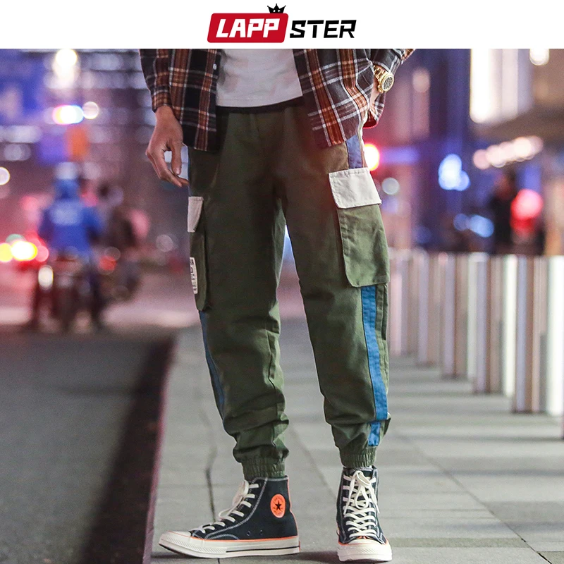 Мужские лоскутные брюки LAPPSTER мешковатые для бега в стиле хип хоп 2020|Повседневные