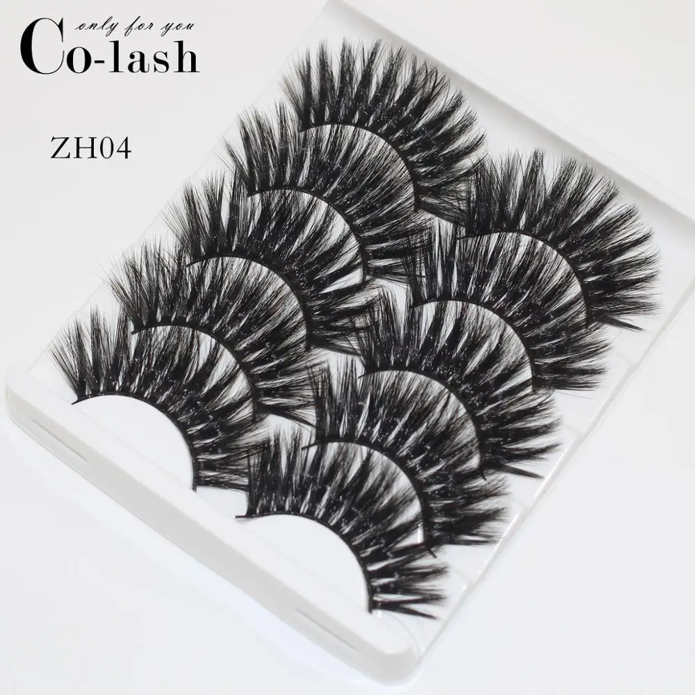 Colash ZH01 5 пар Накладные ресницы пушистые норковые ресницы ручной работы длинные натуральные 3D ресницы густой мех драматический вид