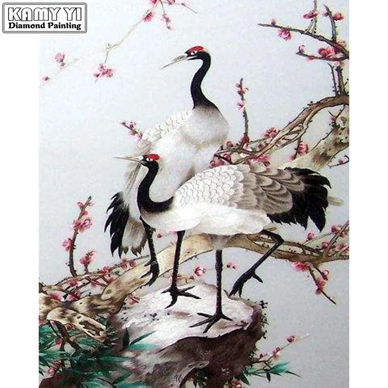 

5D DIY Diamond Painting animal Diamond Embroidery white crane Full Square Rhinestones Embroidery Home Decor Diamonds Mosaic XY1