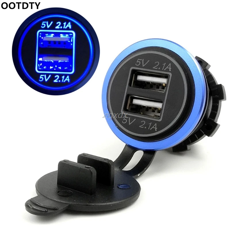 Автомобильное зарядное устройство DIY 12 в 24 В с двумя USB панелями питания 5 2 1 а для