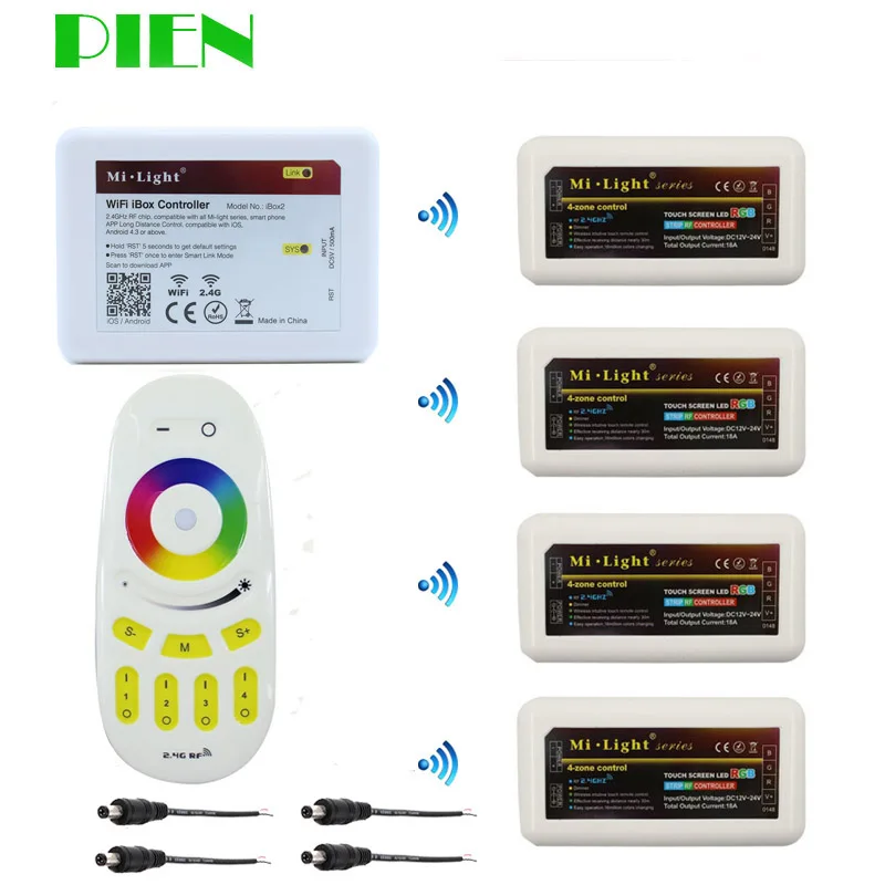 Wifi rgb контроллер смартфон + RF touchscreen пульт дистанционного управления 4 шт.