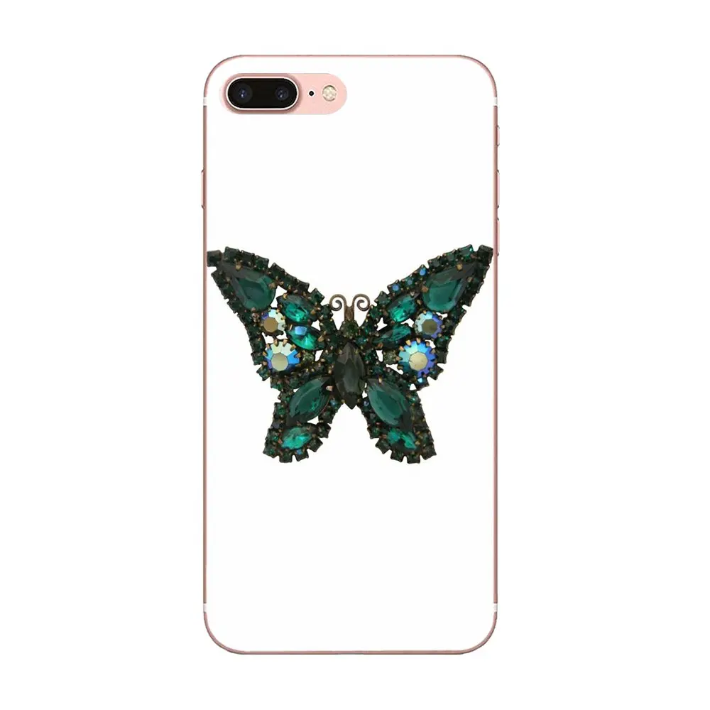 Мягкая защитная пленка из ТПУ для Apple iPhone 4 4S 5 5C 5S SE 6 6S 7 8 Plus X XS Max XR зеленые бабочки