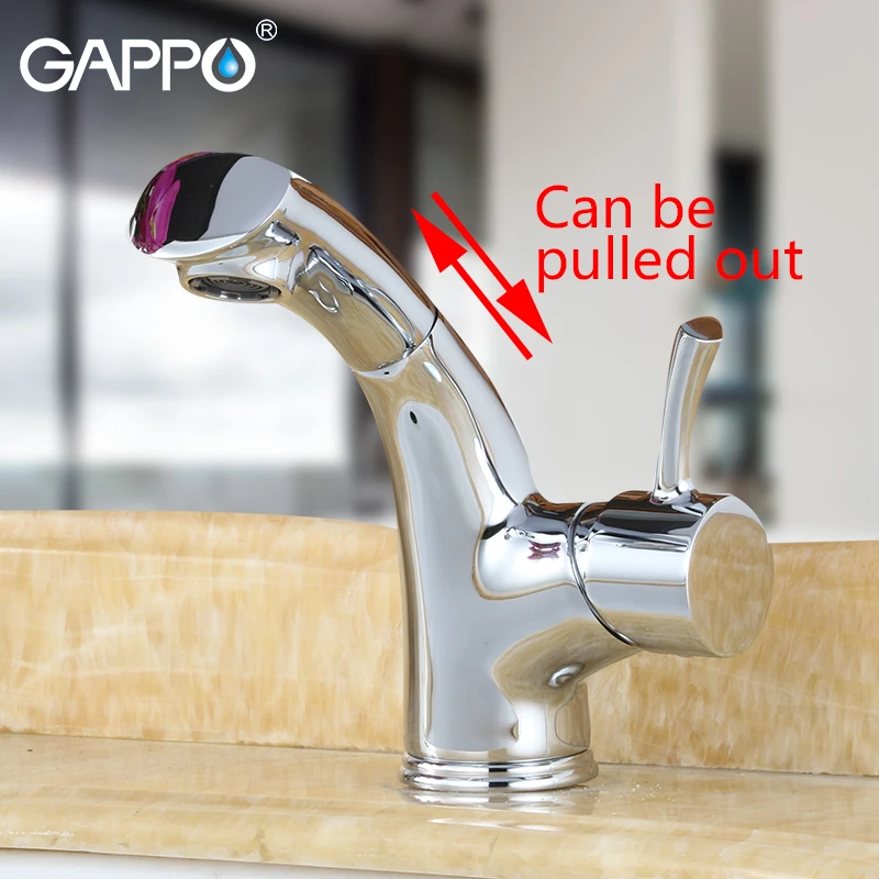 

GAPPO смеситель для раковины, хромированный смеситель, смеситель для ванной комнаты, смесители для ванны, выдвижные краны
