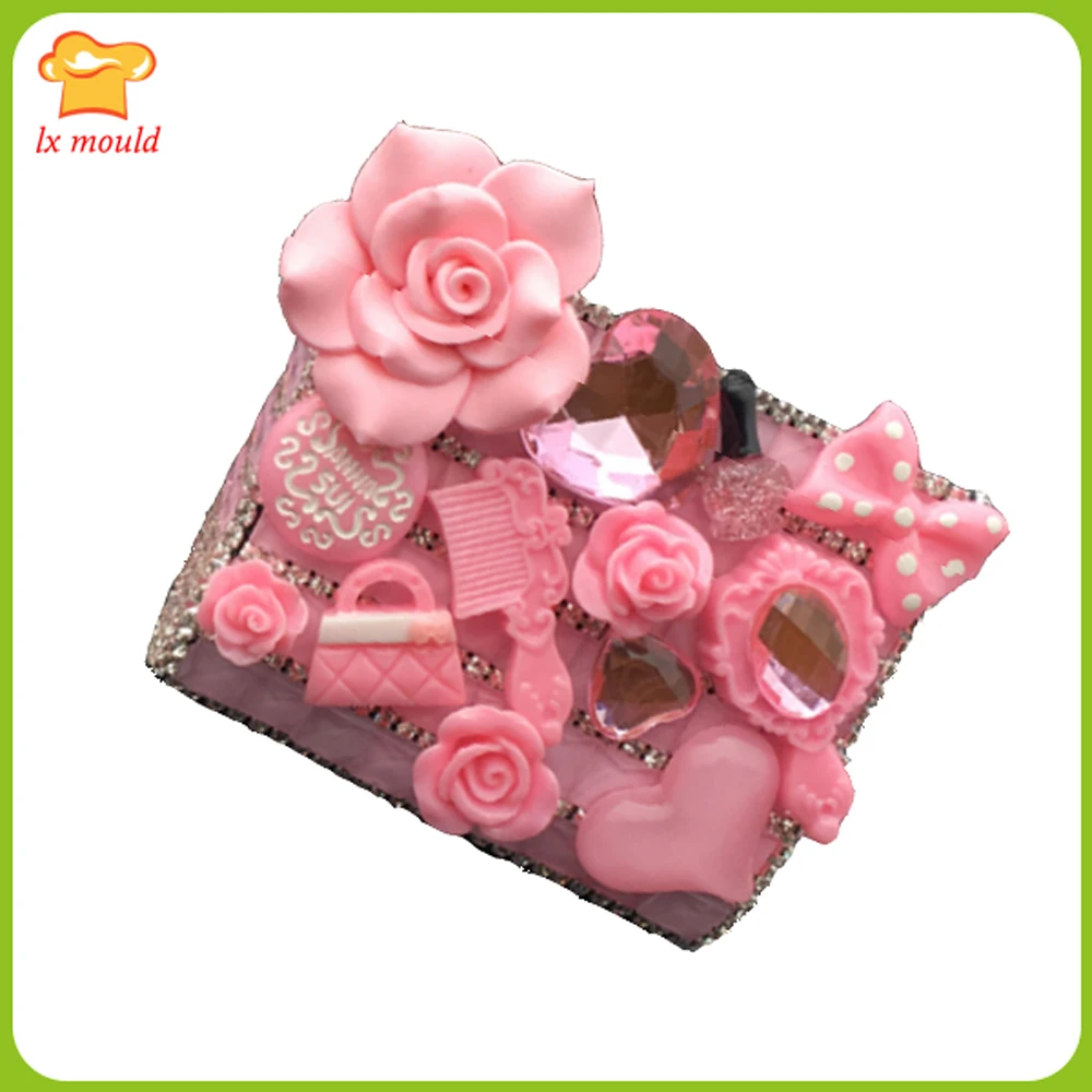 

LXYY New Products Mirror Bag Handmade Soap Candle Moulds Flower Baking Toosl DIY Decorative Cake Mould