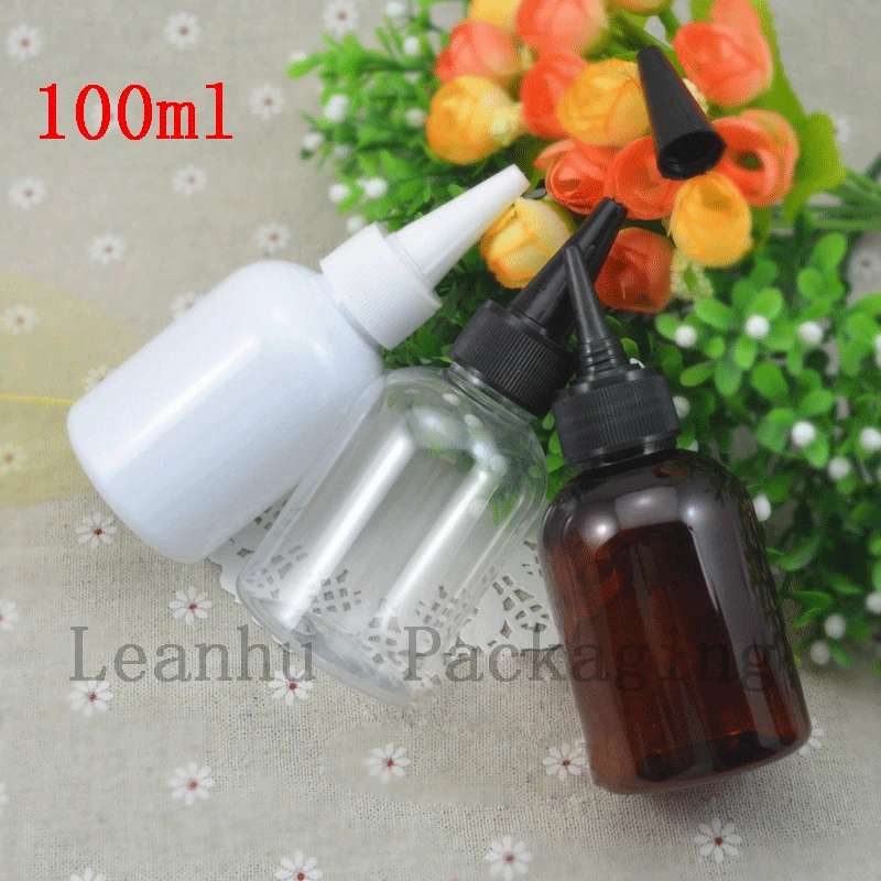 100 мл мини с белыми/коричневыми/прозрачными тремя видами цветных пластиковых