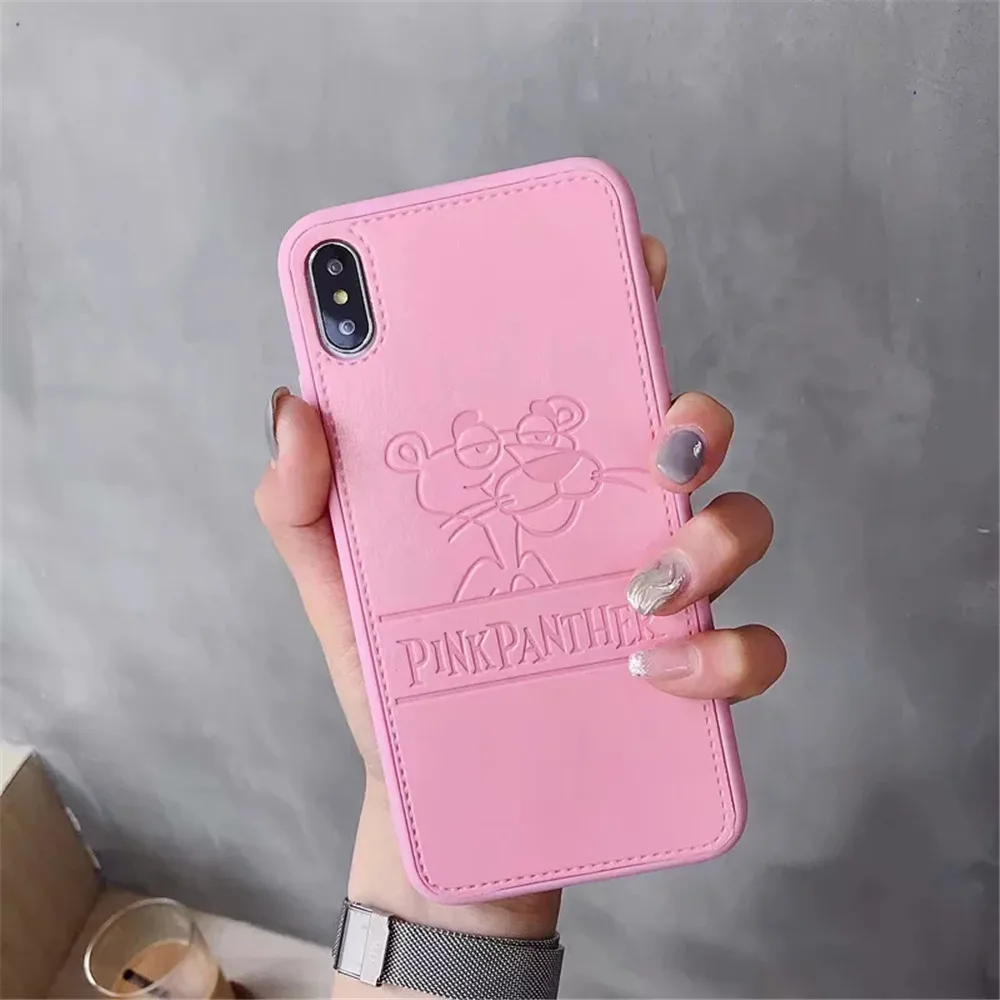 Чехол для iPhone X XS MAX XR с рисунком Розовая пантера чехол телефона из искусственной