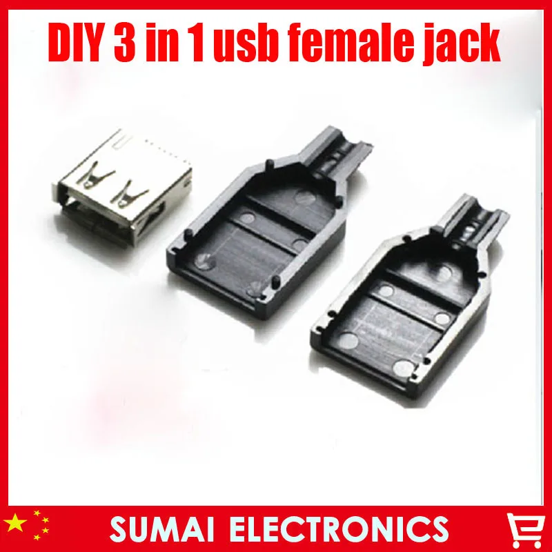 Бесплатная доставка 10 комплектов сделай сам модель 3 в 1 USB коннектор 2 0 гнездовой