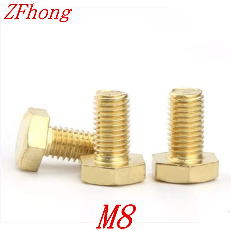 

20pcs Brass Hex Bolt M8*10/12/16/20/25/30/35/40/45/50/55/60