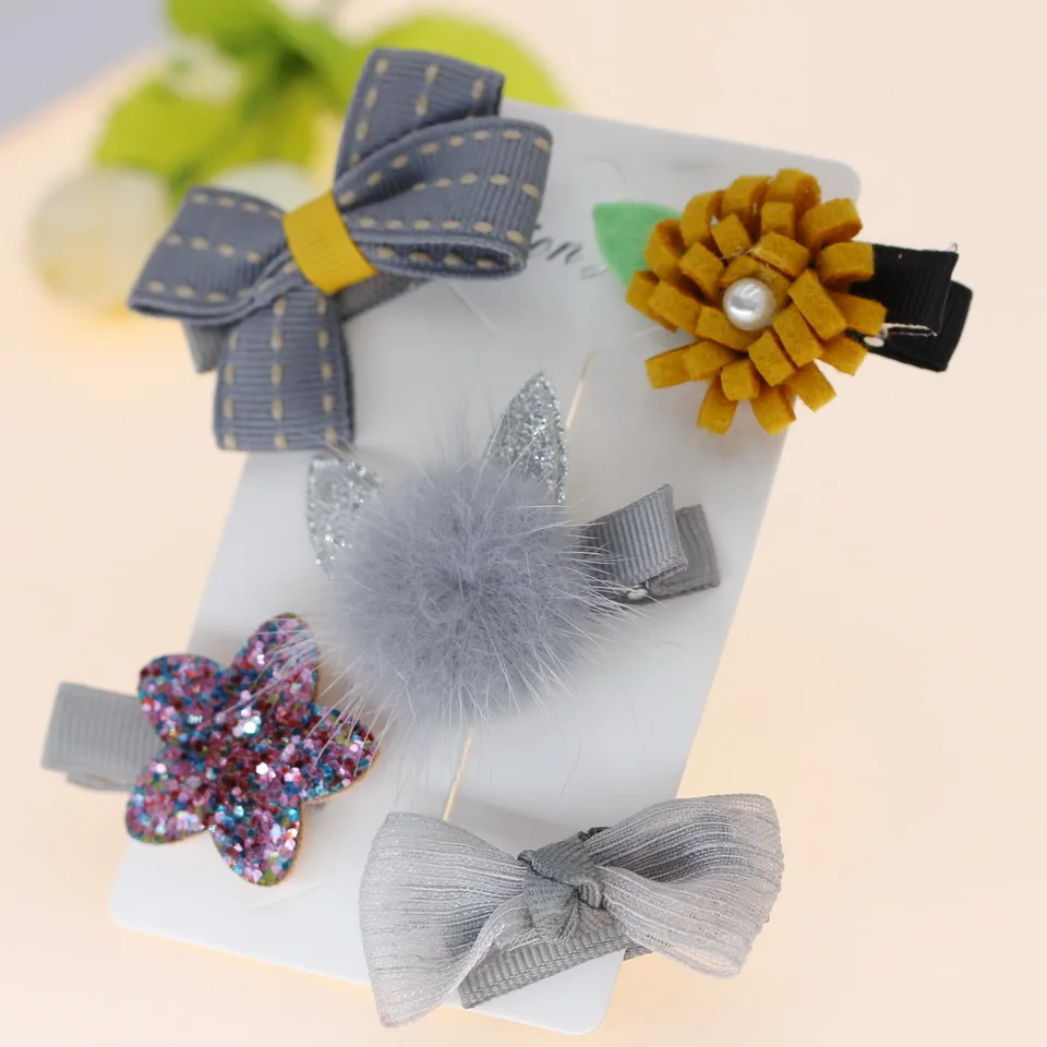 isnice toddlers kids Children Animal Bow SAFE Barrettes Hair Accessories Headwear girls flowers hair clips cartoon hairpins | Детская