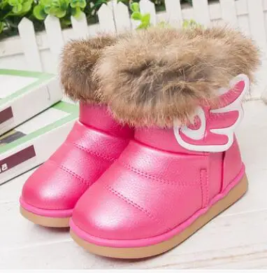 Оптовая продажа 2017 новая детская с натуральным кроличьим мехом Зимние сапоги