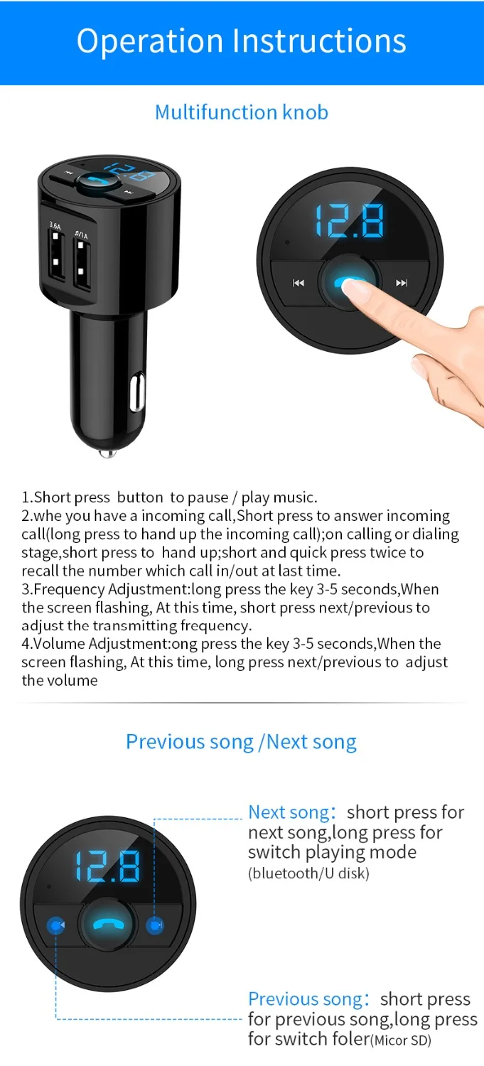 MP3-плеер в автомобиль с Bluetooth гарнитура громкой связи/FM-передатчик для телефона BT28