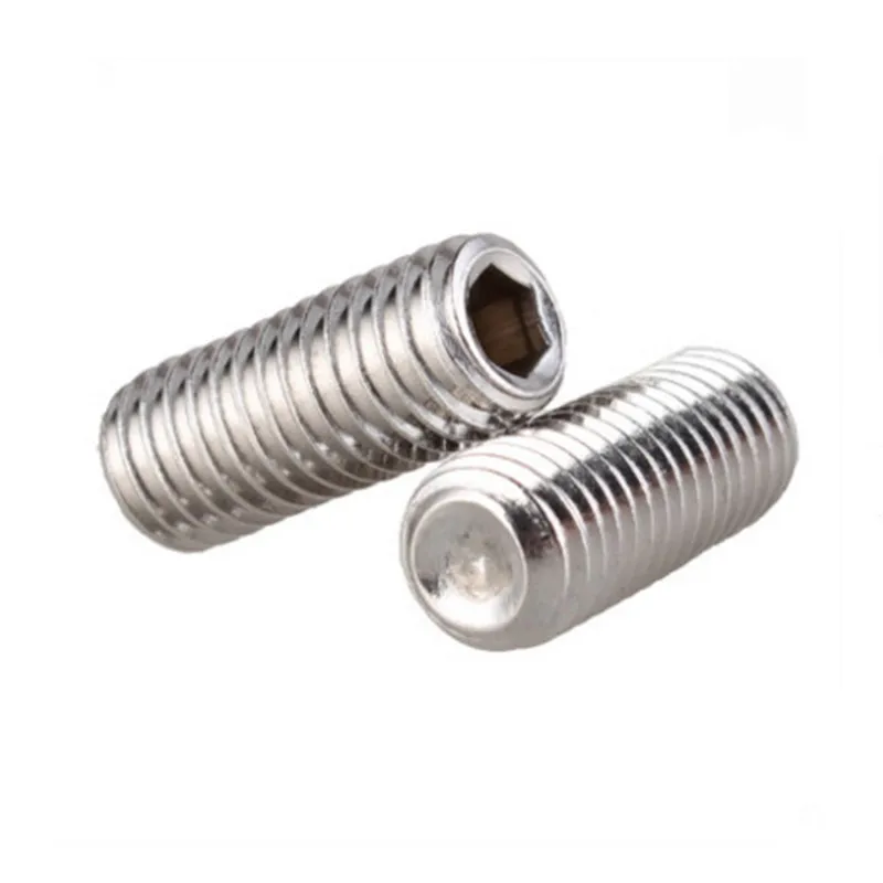 

100pcs/lot M3 M4/M5/M6 Stainless steel set screws Grub hex socket head cup point screw machine-processed rice