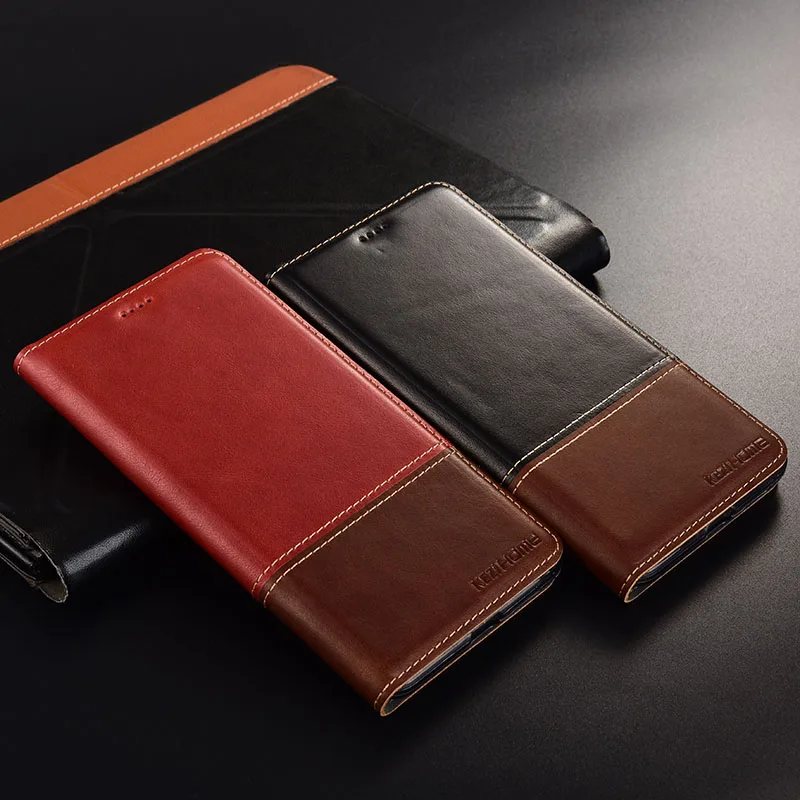 Для huawei P20 чехол двухцветный Флип из натуральной кожи Мягкая силиконовая задняя