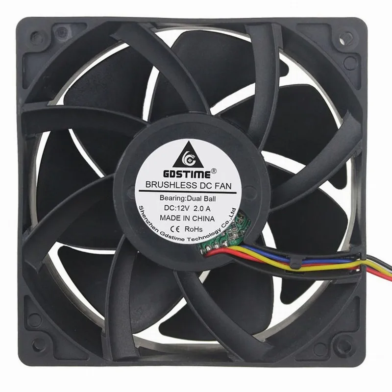 2 шт. Gdstime 4 проводной FG PWM 4Pin 120 мм * 38 шарикоподшипник PC DC Бесщеточный вентилятор