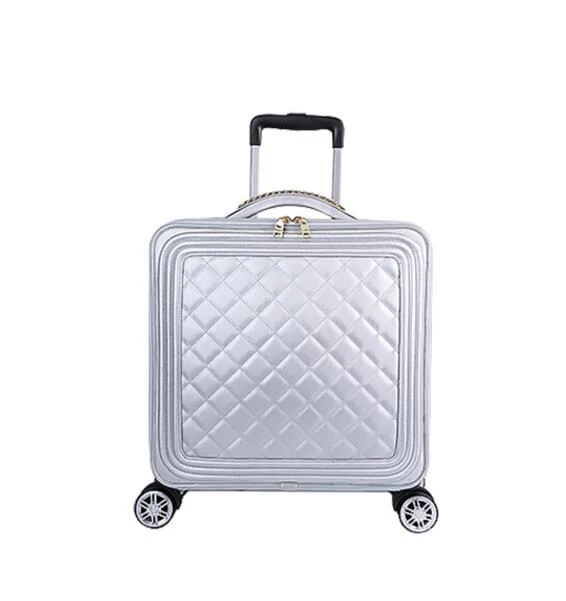 silver only luggage Travel tale кожаный маленький ручной клади ручная сумка для багажа 2" 24" kinder тележка масштабных дорожных чемоданов, для женщин - Цвет: silver only luggage