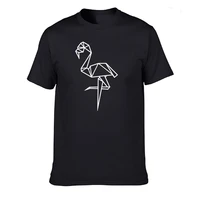 geometric animal printing t shirt polygonal bird abstract art tshirt flamingo red crowned crane simple line art t shirt eu size