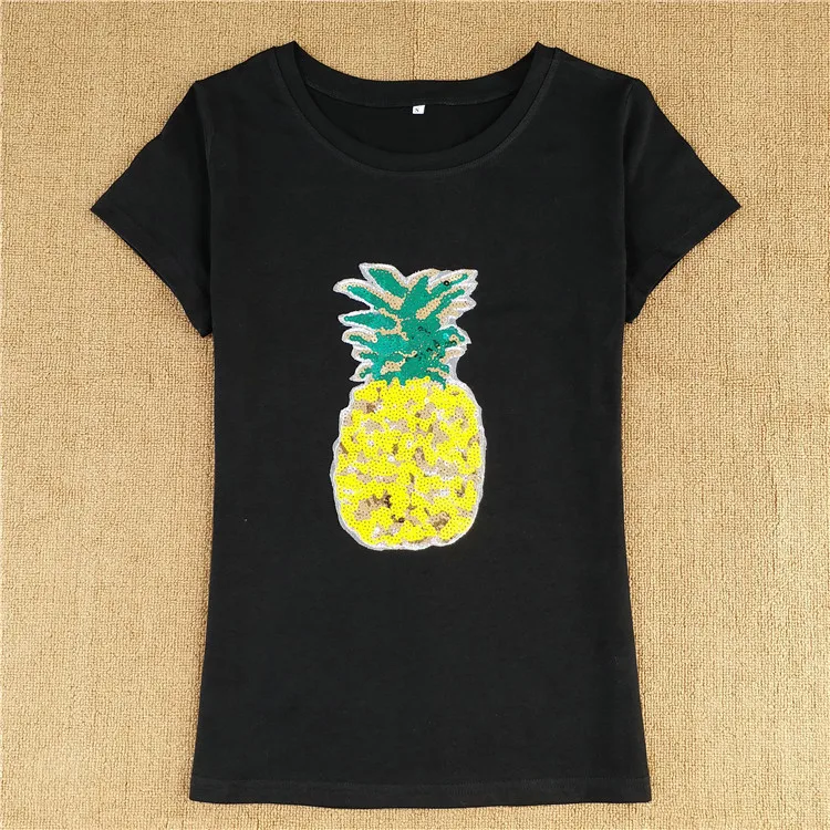 Новинка 2018 женская летняя футболка с принтом ананаса модные футболки зеленые
