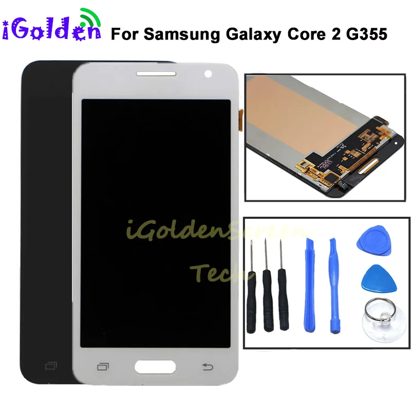 ЖК дисплей для Samsung Galaxy Core 2 G355 G355H G3558 G355M Duos панель монитора модуль + сенсорный