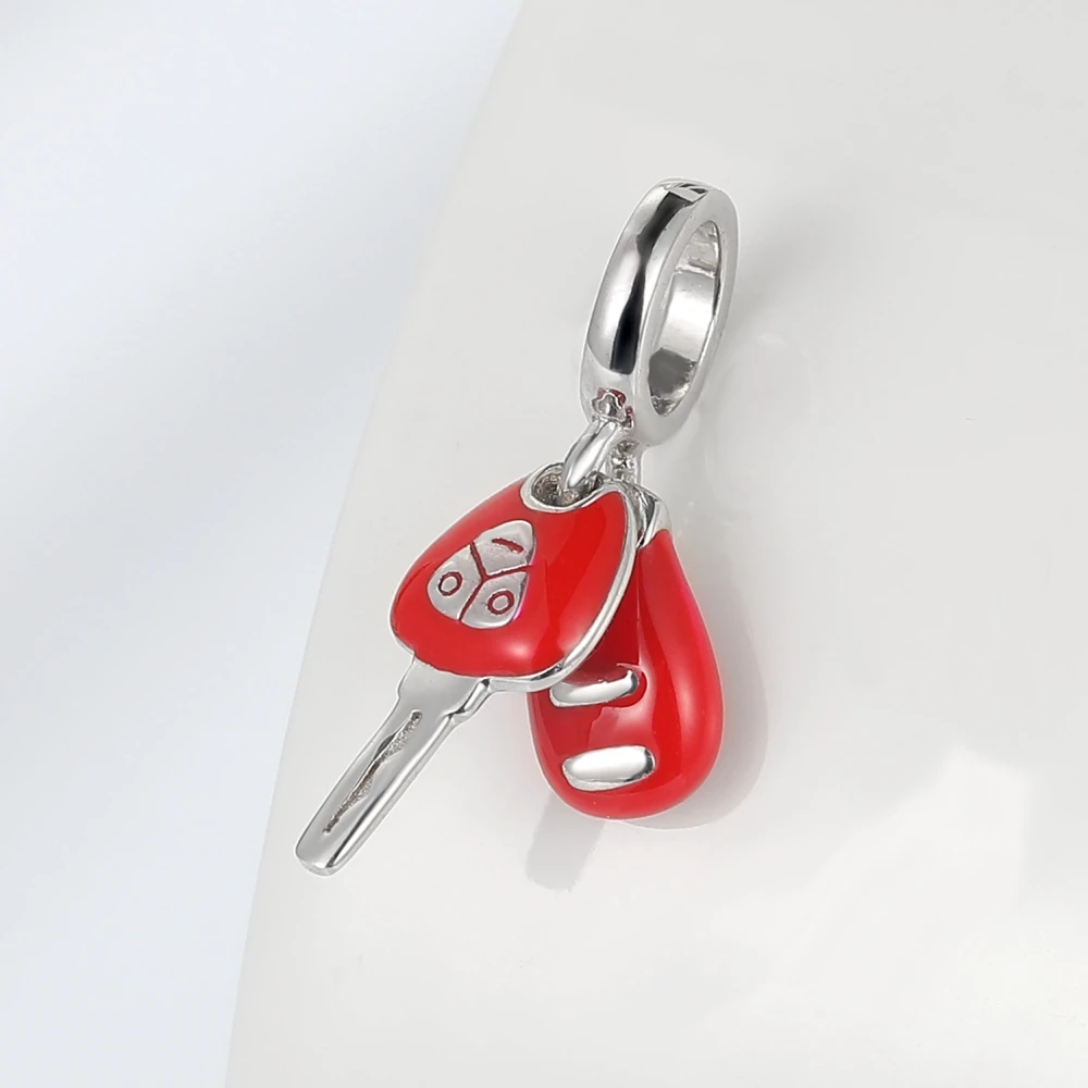 Шаг вперед горячая Распродажа серебро 925 пробы Красный Автомобильный ключ