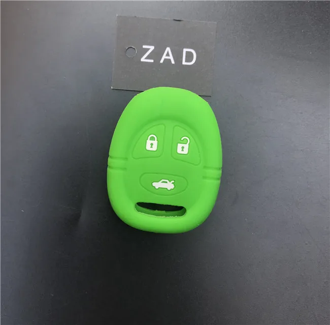ZAD силиконовый резиновый автомобильный чехол для ключей, защитный чехол для телефона Saab 9-3 9-5 93 95, 3 кнопки, умный дистанционный брелок - Название цвета: Зеленый