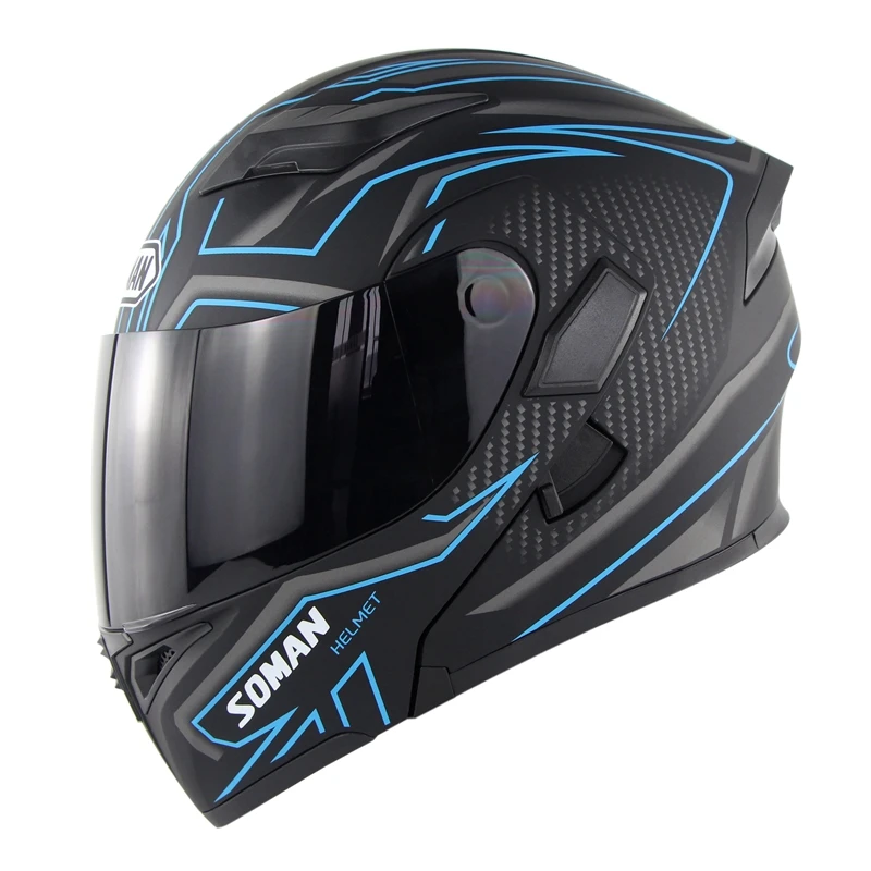 Двойные линзы мотоциклетные шлемы со сменными внешний солнцезащитный козырек