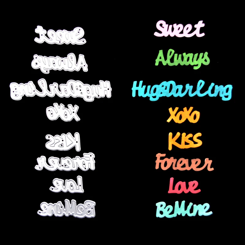 

Happymems 2019 New Letter Metal Cutting Dies Stencil DIY Scrapbooking Card Making Embossing Die Cut Words Dies Crafts