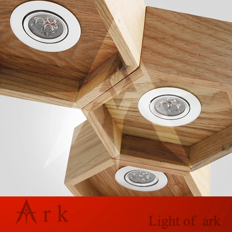 Светильник деревянный в виде сот ark современный креативный светодиодный