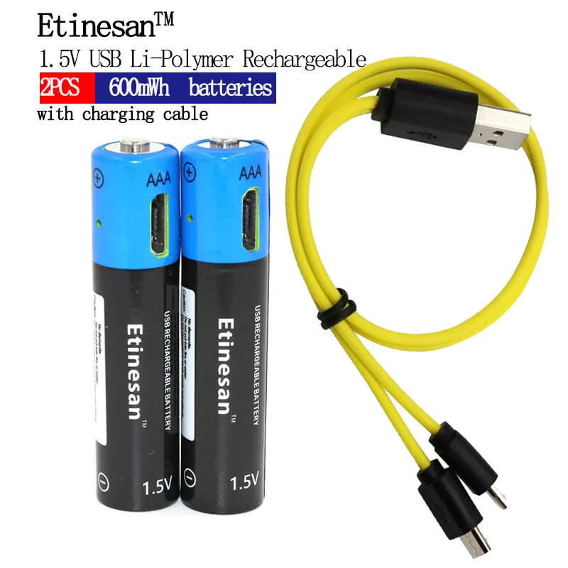 2 шт./лот Etinesan 1 5 в AAA 600mwh литий полимерная ионная литиевая аккумуляторная батарея