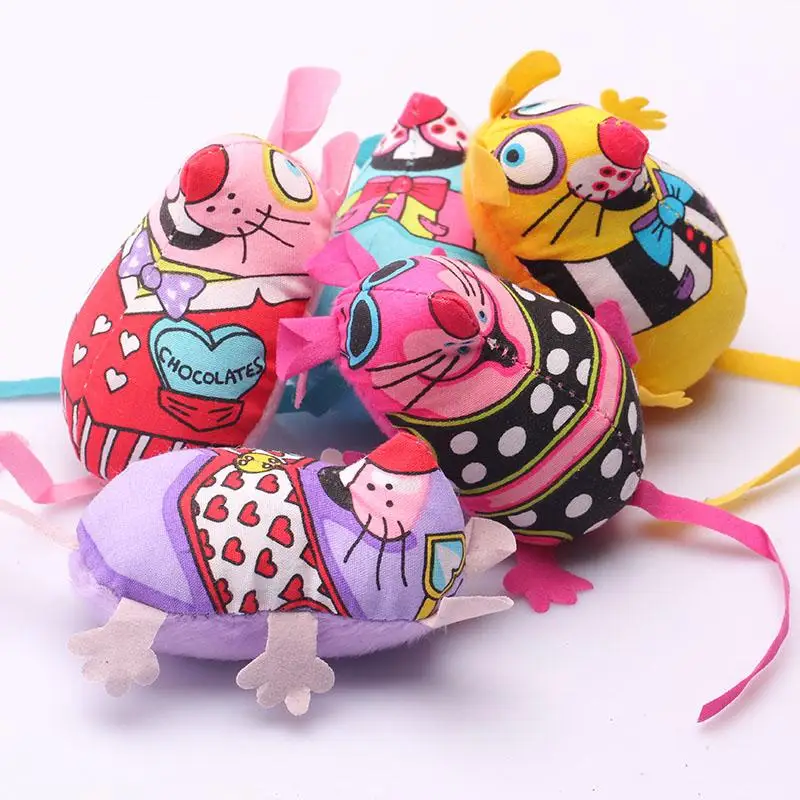 Random Color Funny Pet Product Fat Cat Toy Fat Canvas Colorful Mouse With Cat mint Catnip Funny Brinquedos Para Gato Mouse New Toys New - Цвет: Random Color