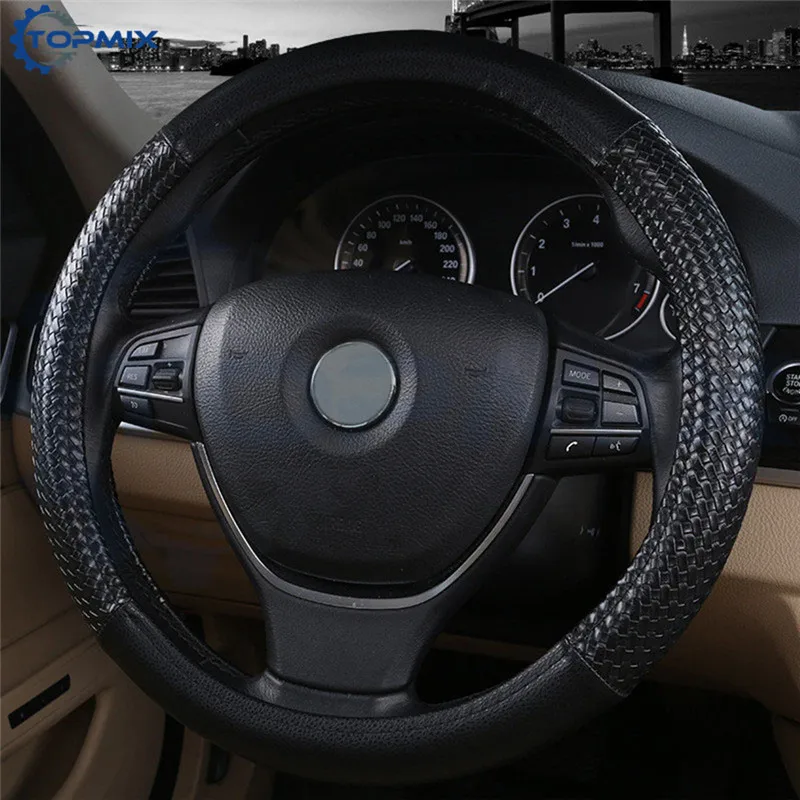 Универсальный чехол на руль автомобиля 38 см кожаные чехлы для руля Нескользящие