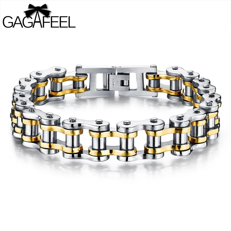 Мужские браслеты и GAGAFEEL Байкерская велосипедная цепь для мотоцикла модные 4