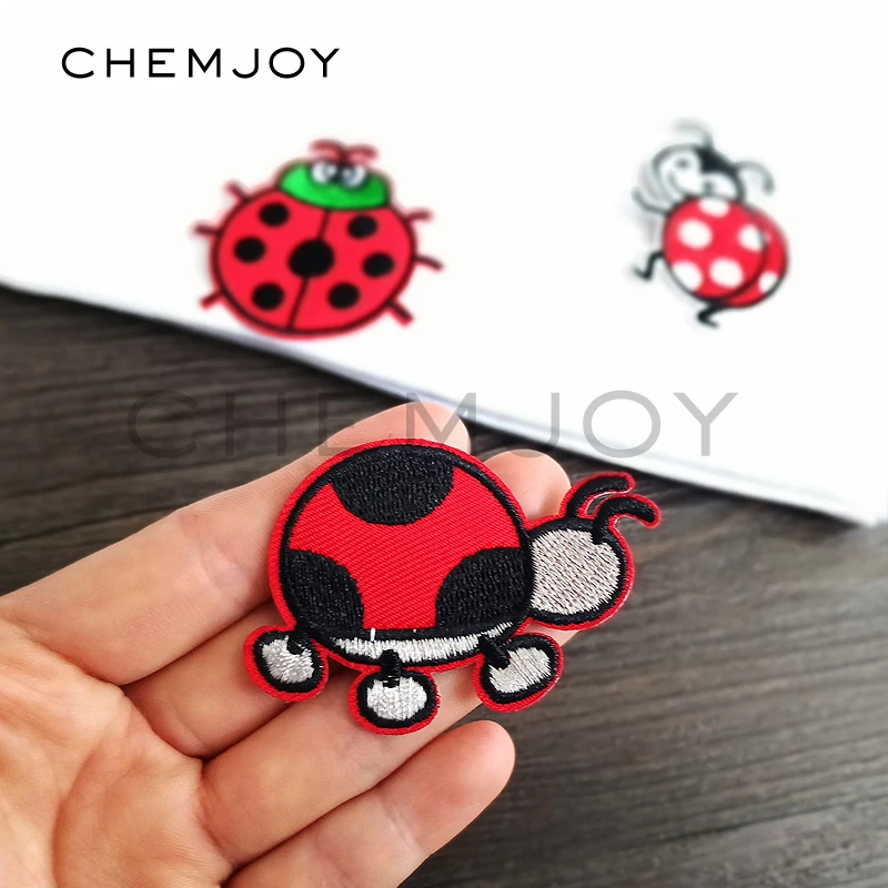 Наклейки с вышивкой для одежды нашивки утюгом и божьей коровкой детской милые