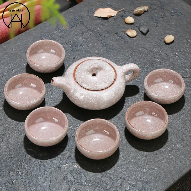 Красочный ледяной трещины глазурь керамический чайный набор кунг-фу горшок