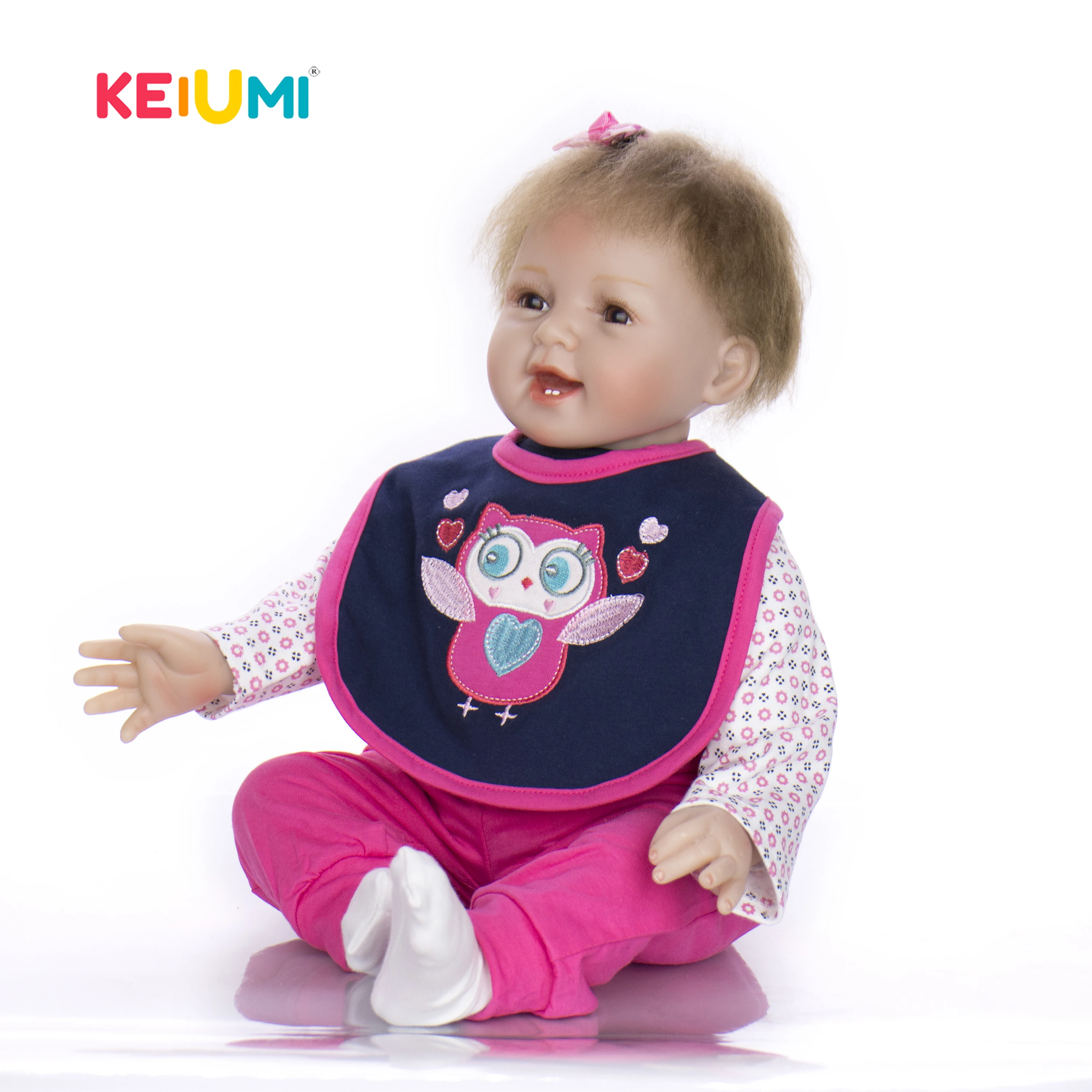 KEIUMI Реалистичная Reborn для маленьких девочек 22 ''мягкий силиконовый Виниловый
