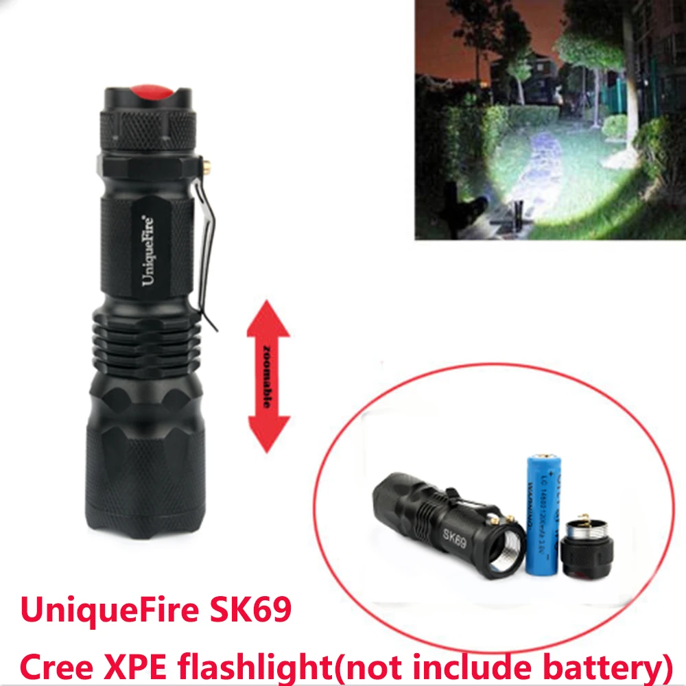 

LED Flashlight, Super Bright 300 Lumens XPE LED, IP65 Water Resistant, 3 Modes High/ Low/ Strobe For Indoors And Outdoors