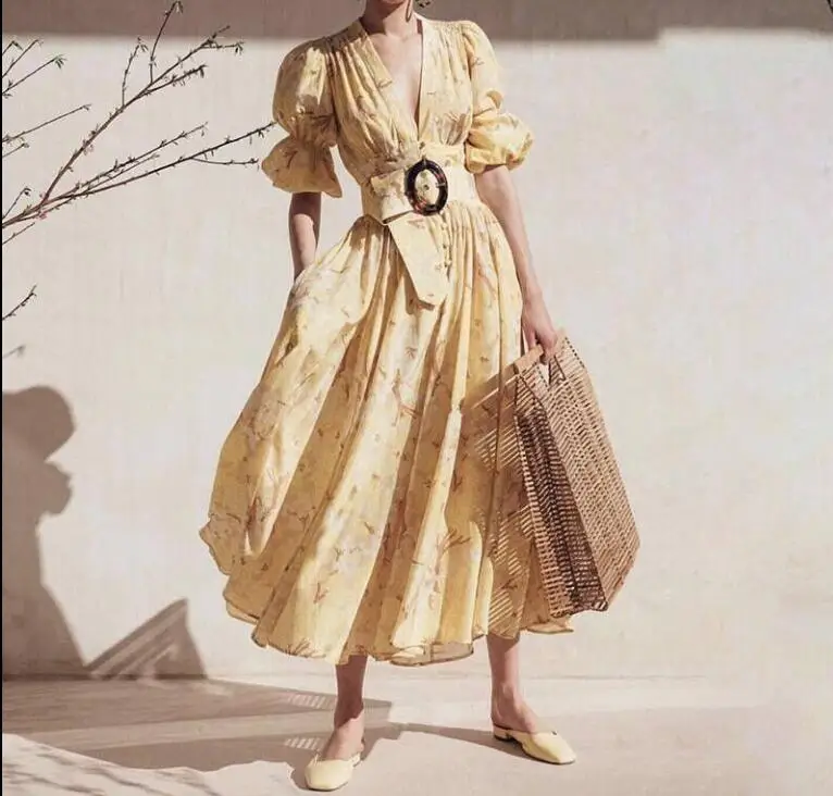 Винтажное длинное платье наивысшего качества сексуальное с v образным вырезом