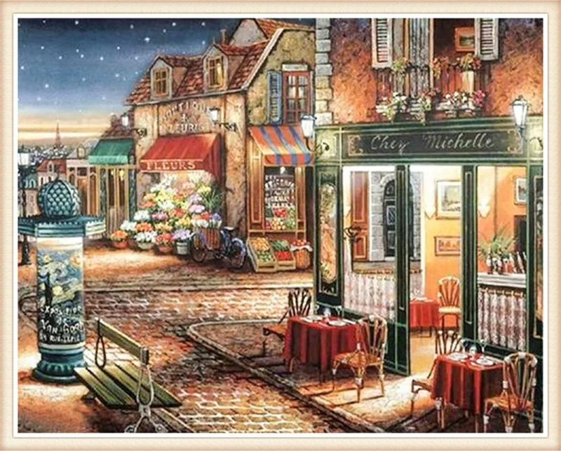 Картина из страз &quotсделай сам&quot Угловой магазин кубик вышивка крестиком