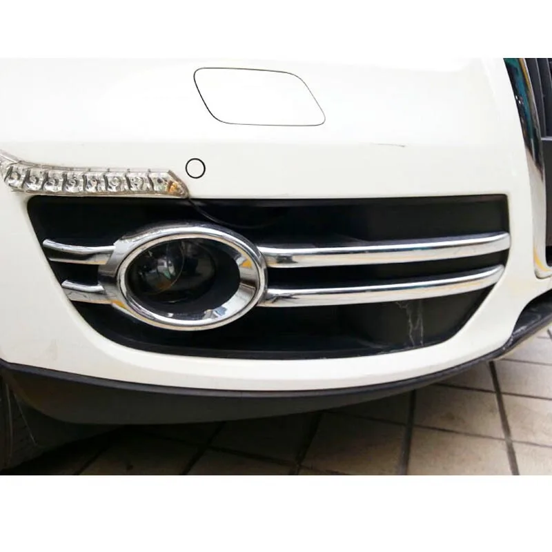 Подходит для AUDI Q5 2009-2012 хромированный передний противотуманный светильник, накладка, ободок, декоративный противотуманный светильник, бампер, кольцо, рамка, аксессуары