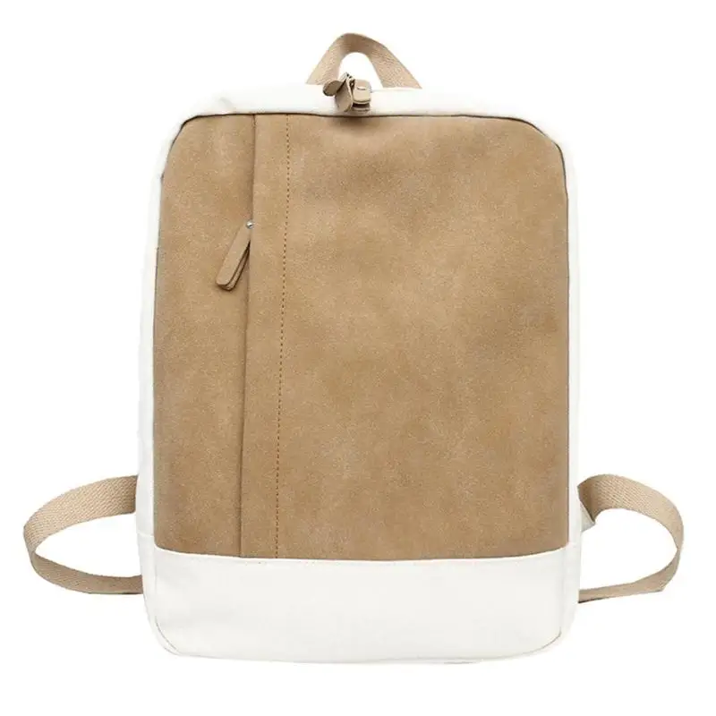 Light Brown Холщовый женский рюкзак в стиле пэчворк, цветные школьные сумки для девочек, сумка через плечо, Модный женский рюкзак для путешествий, сумки для книг, Mochila, Новинка - Цвет: Light Brown