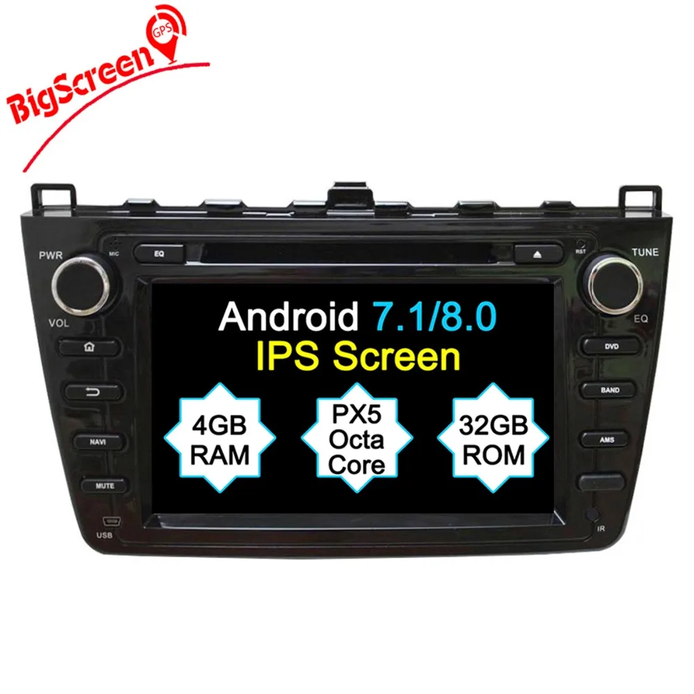 2 Din Android 8 0 7 1 RAM 4 Гб + 32 ядер автомобильное радио GPS Navi для MAZDA 6 2008 2012 HD Satnav