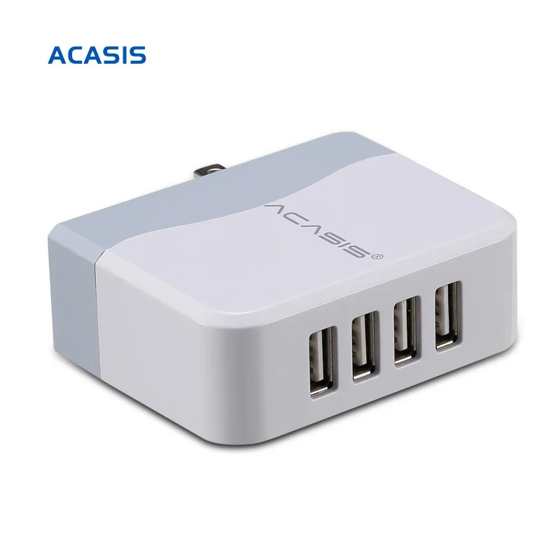 

10079TW Acasis UP-04 4 Port High Speed USB 2.0 Hub 4.6A Charger for Smart Phone PC With US Plug