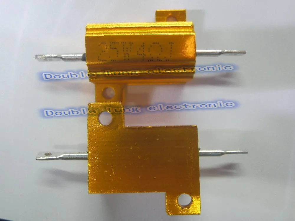 Золотистый Алюминиевый резистор 2 шт./лот 25 Вт 1R 2R 3R 4R 5R 6R 8R 1.5R 2.2R 2.5R 4.7R 12R 15R 30R ohm