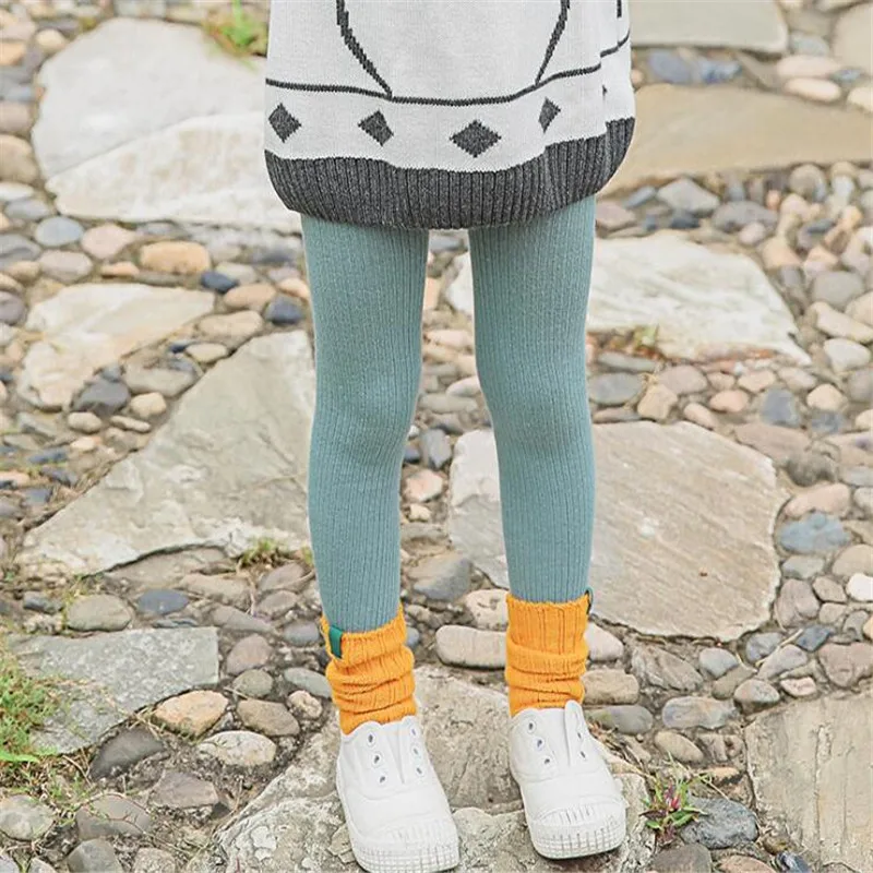 Лидер продаж Однотонные эластичные чулки для малышей зимняя одежда ярких цветов