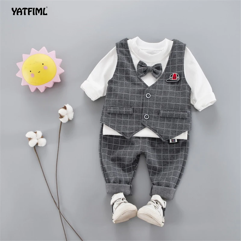 YATFIML весенне осенний Новый британский ветрозащитный Детский костюм для