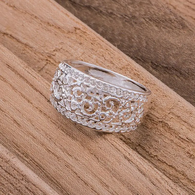 Кольцо с посеребренным покрытием 925sterling silver WGYUTEBV ювелирное изделие из