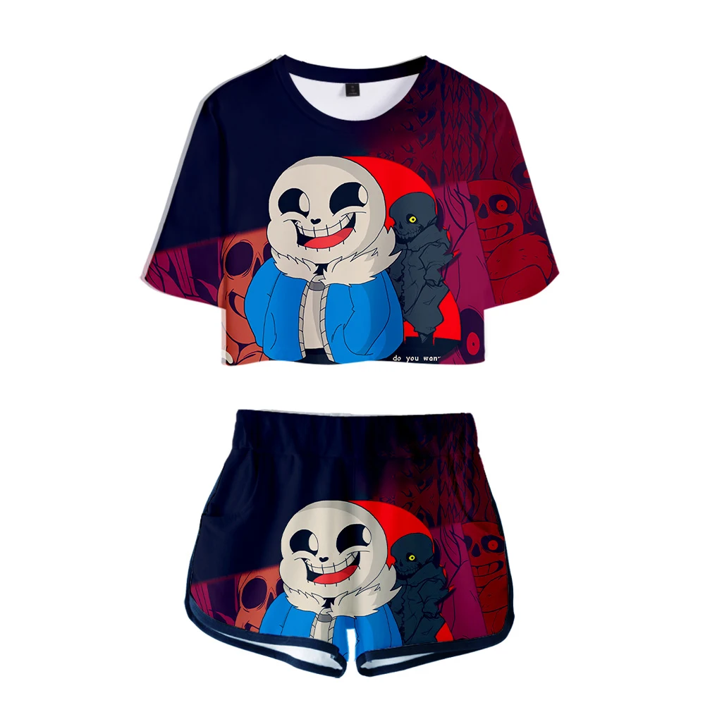 Комплект из двух предметов для видеоигр Undertale летний комплект Харадзюку С 3D