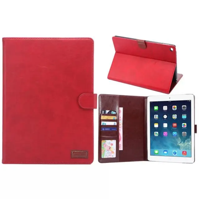 Кожаный чехол с узором Crazy horse для iPad 6 подставкой APPLE air 2 держателем карт