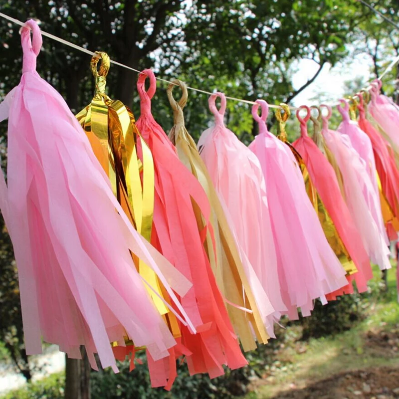 5 шт./лот папиросная бумага с кисточками для вечеринки свадьбы Декор гирлянда