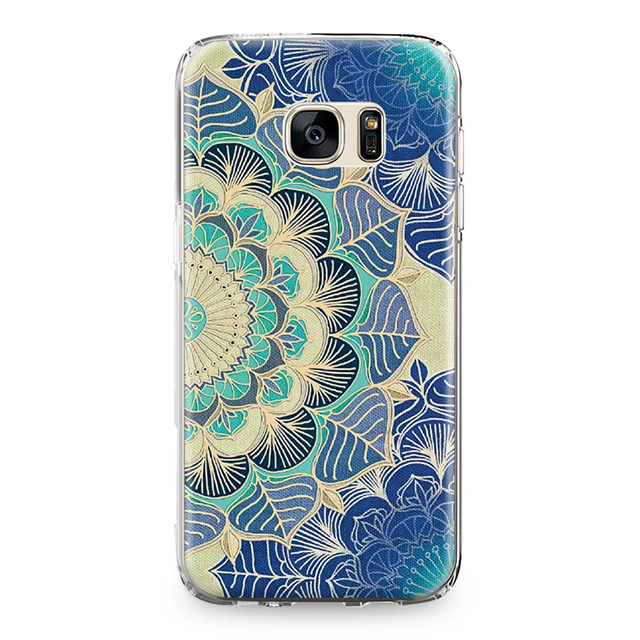 Цветная задняя крышка из ТПУ с цветком мандалой для Samsung Galaxy J3 J5 J7 A3 A5 A8 2015 2016 2017 2018
